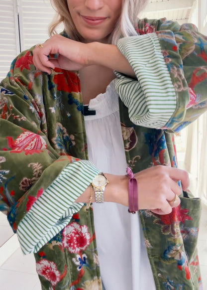 KIMONO EN TERCIOPELO VERDE