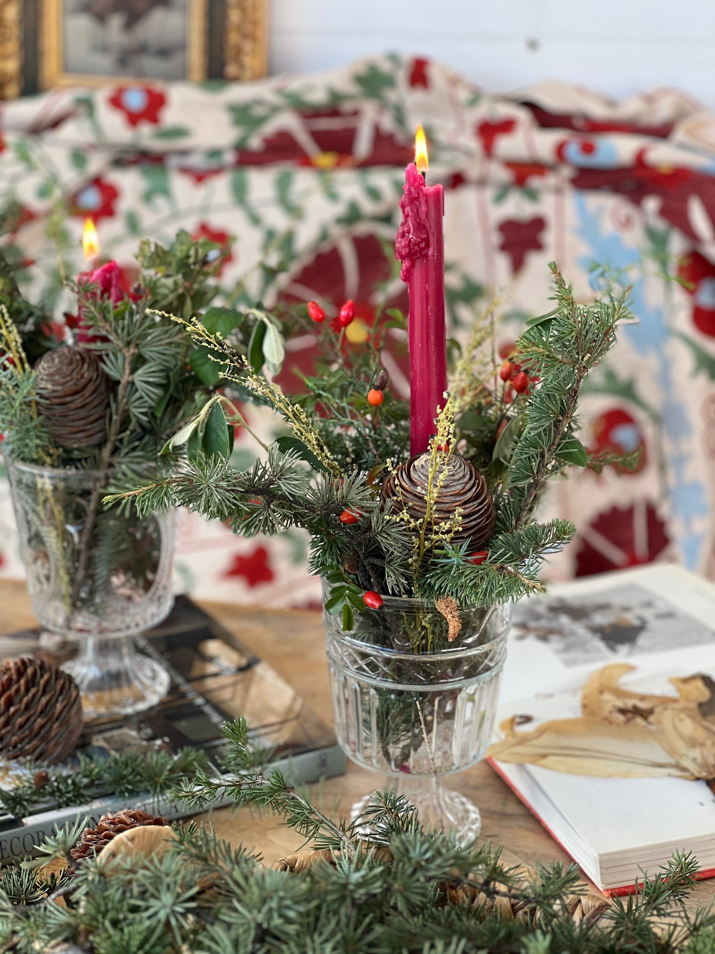 JARRON COPA CRISTAL BROCADO RUSTICO