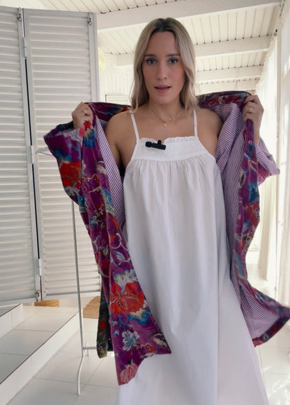 KIMONO EN TERCIOPELO MALVA