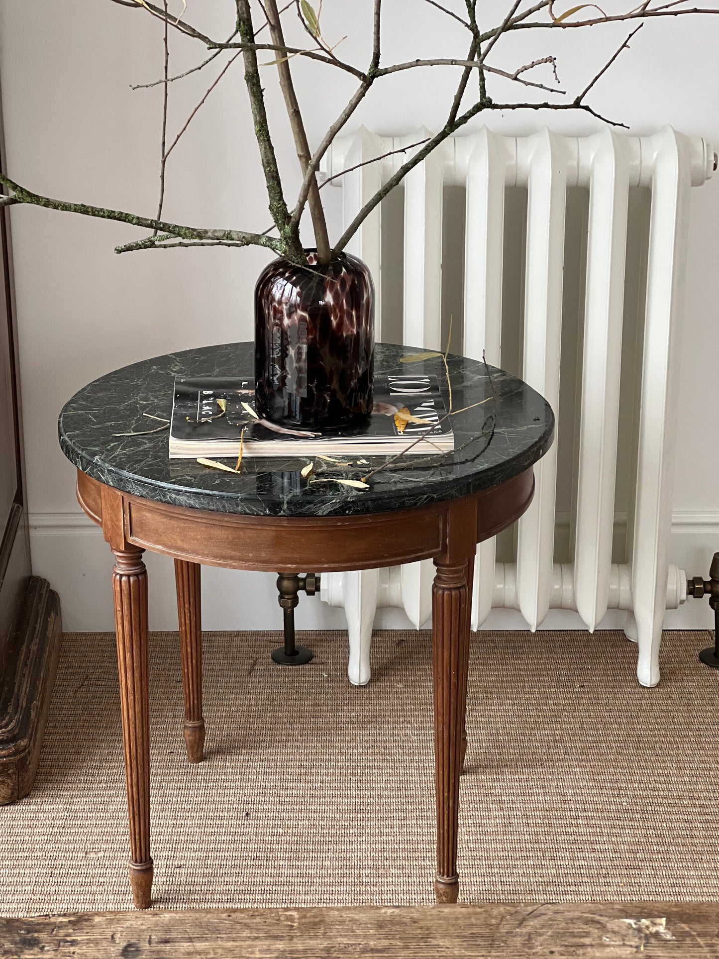 JARRON CRISTAL ACABADO LUNARES MARRÓN