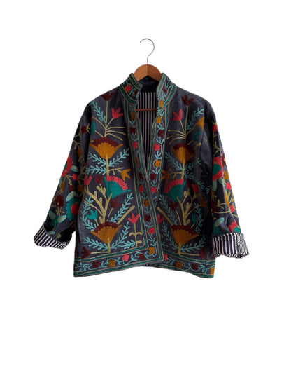 CHAQUETA SUZANI BORDADA A MANO DE TERCIOPELO 01
