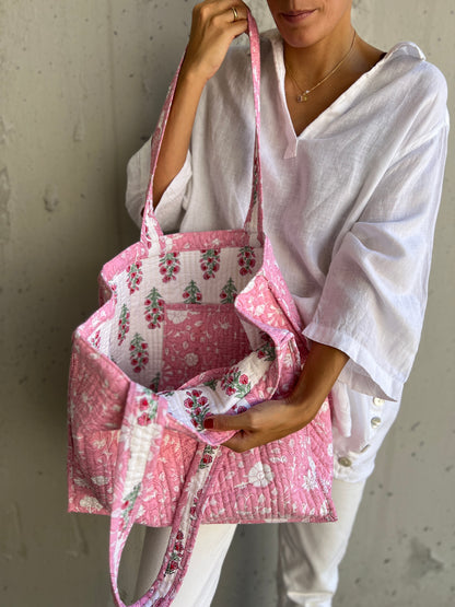 PREVENTA(1 FEB) - BOLSO BLOCK PRINT FLORAL