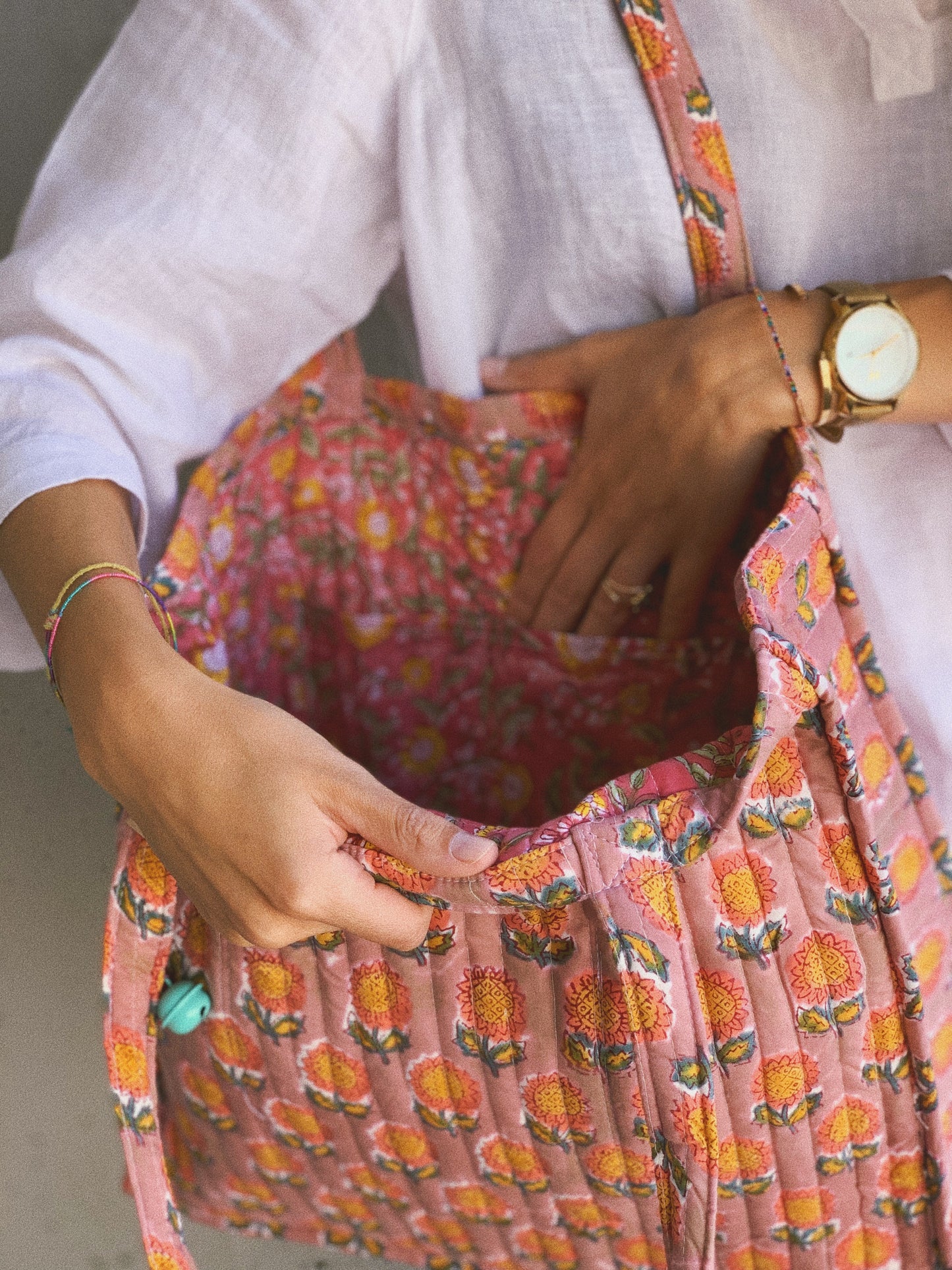 PREVENTA(1 FEB) - BOLSO BLOCK PRINT FLORAL