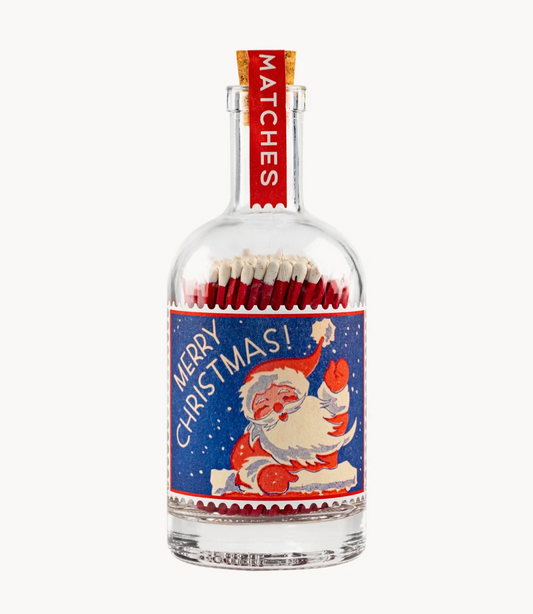 BOTELLA DE CERILLAS NAVIDEÑAS CON PAPÁ NOEL – 150 CERILLAS
