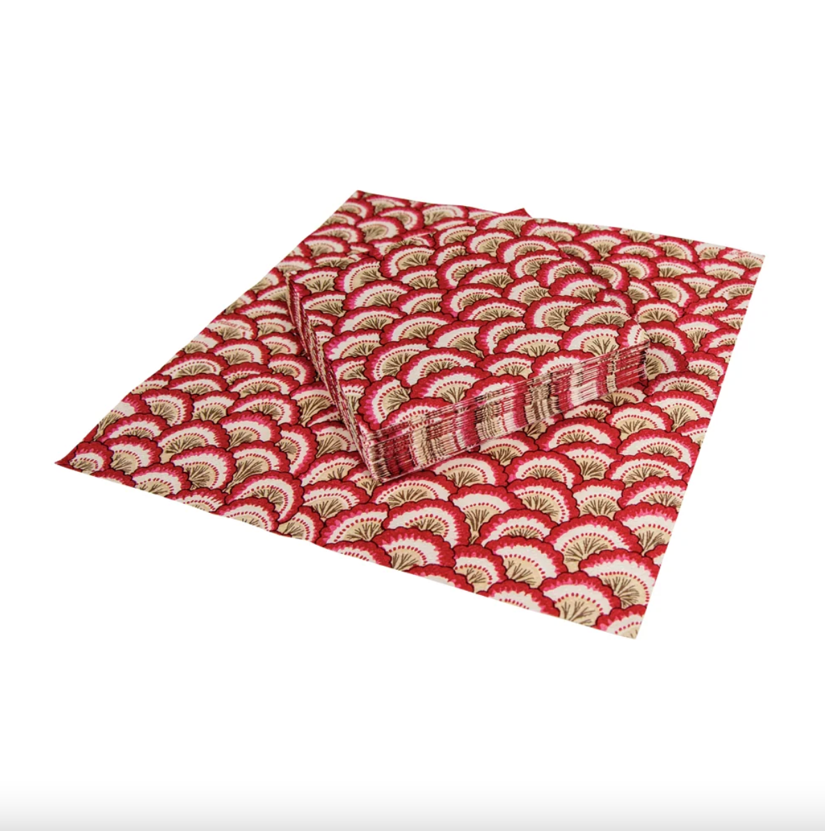 20 SERVILLETAS DE PAPEL DE COCKTAIL PONTCHARTRAIN SCALLOP RED