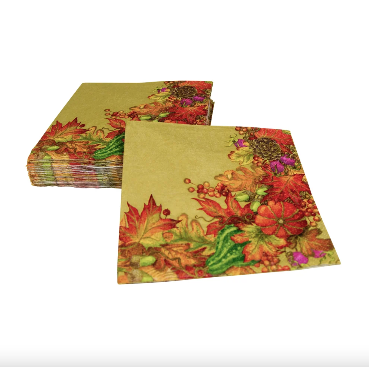 20 SERVILLETAS DE PAPEL DE COCKTAIL HARVEST GARLAND