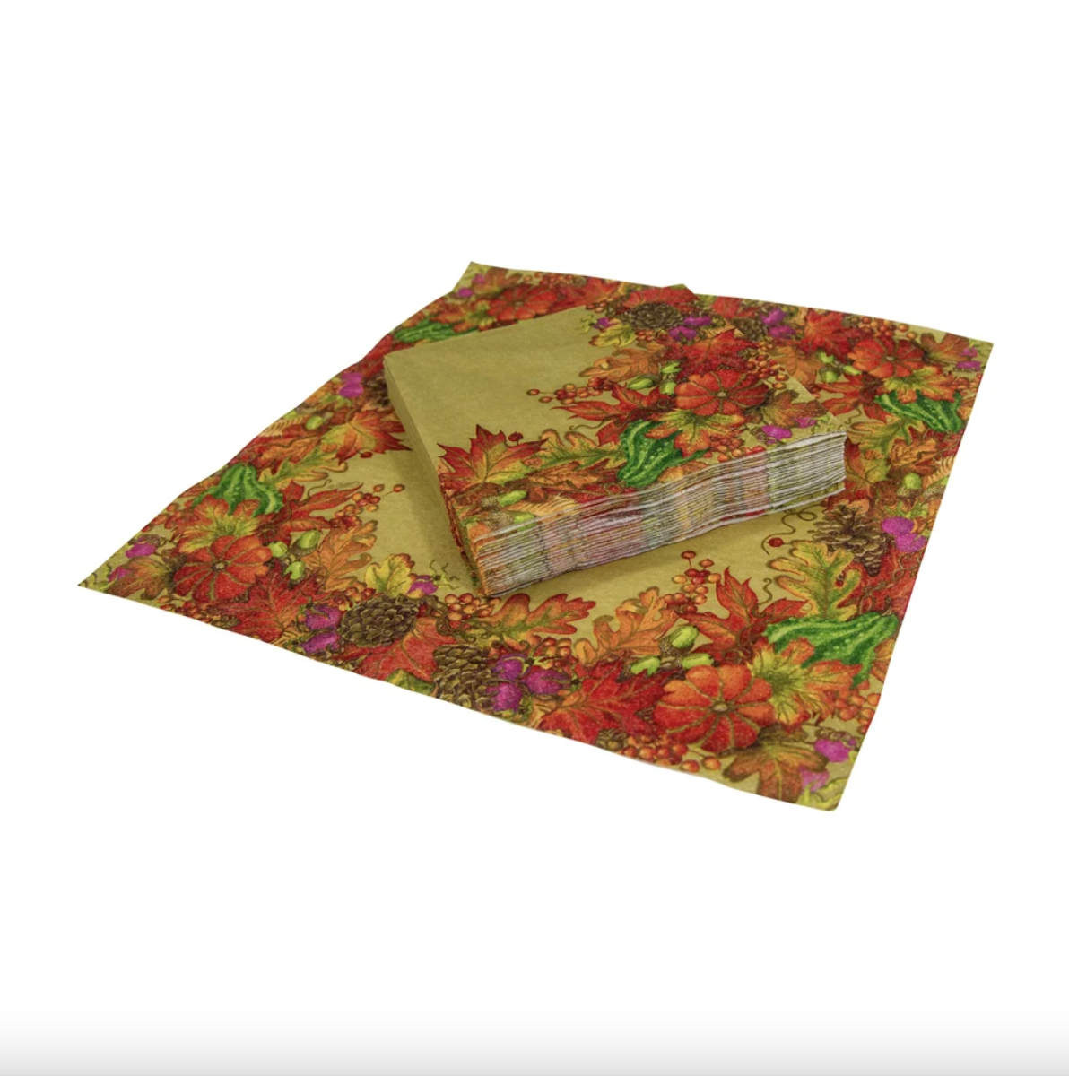 20 SERVILLETAS DE PAPEL DE COCKTAIL HARVEST GARLAND