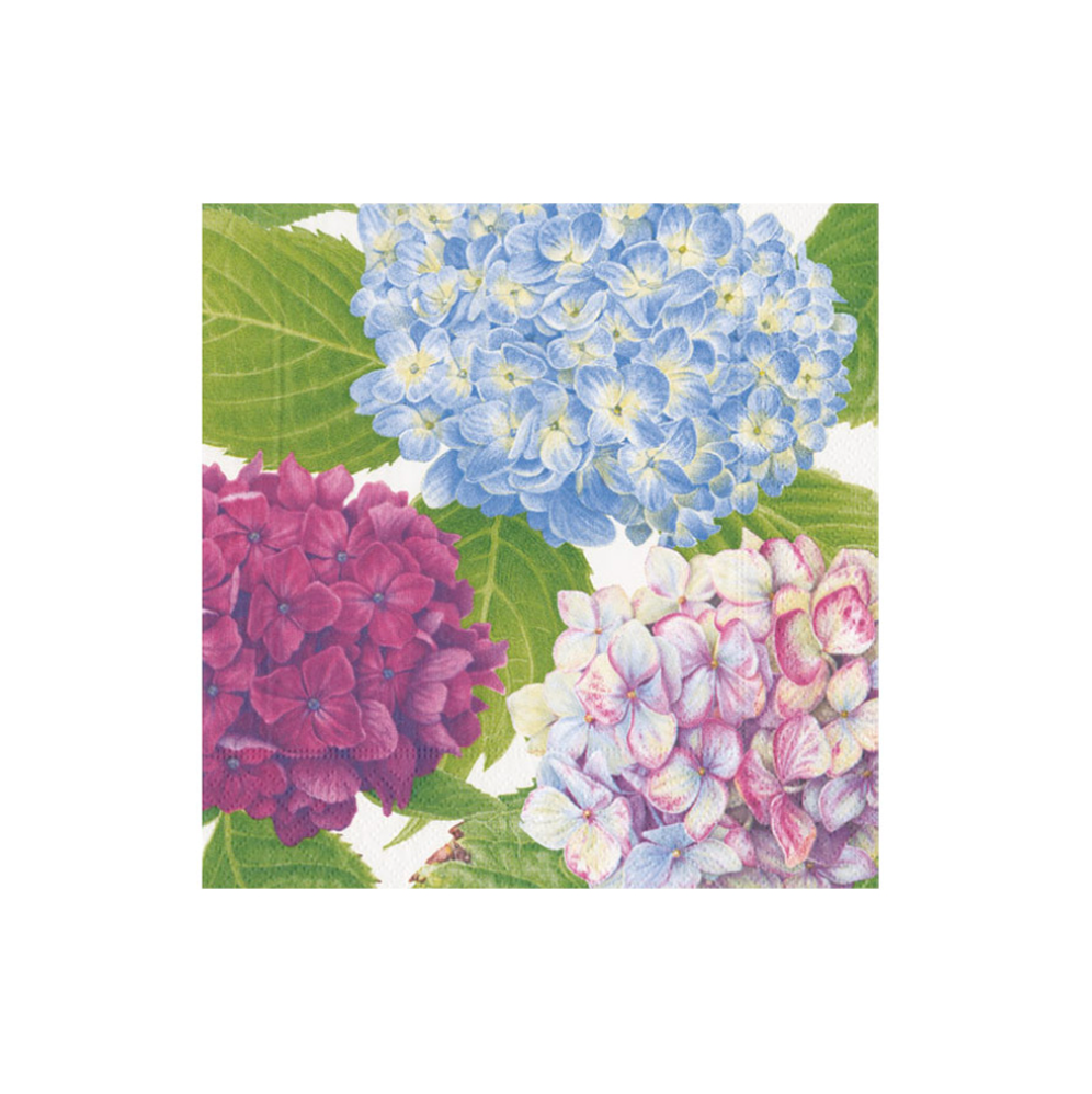 CAJA 40 SERVILLETAS DE PAPEL DE COCKTAIL HYDRANGEA GARDEN BLUE