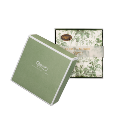 CAJA 40 SERVILLETAS DE PAPEL DE COCKTAIL HUNTING TOILE EVERGREEN
