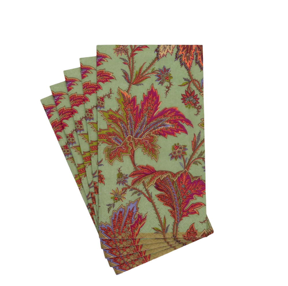 15 SERVILLETAS DE PAPEL PAISLEY LEAVES SAGE GREEN