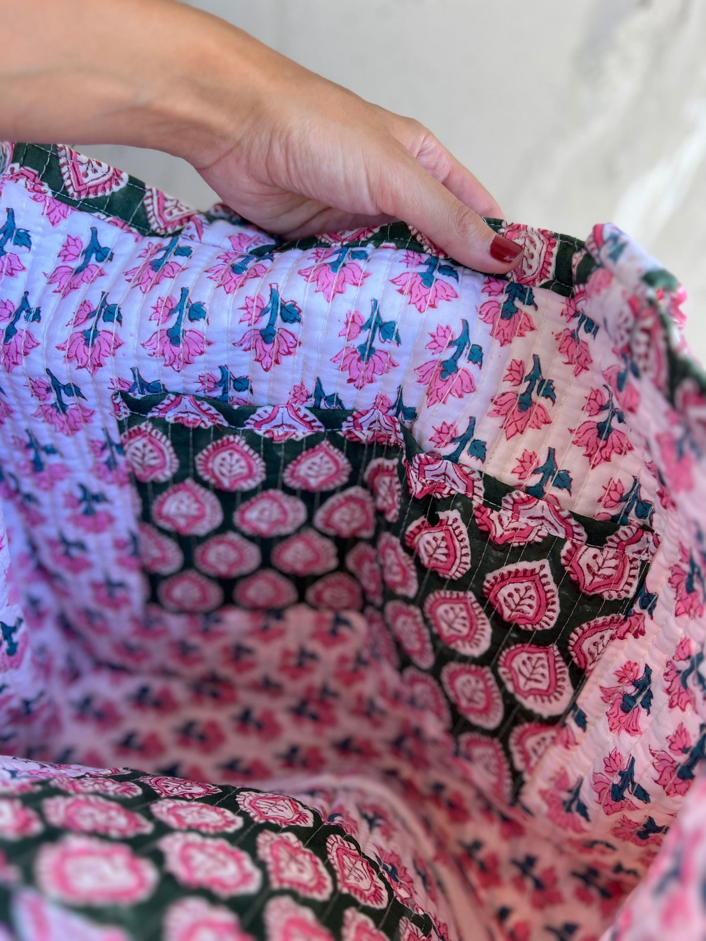 PREVENTA(1 FEB) - BOLSO BLOCK PRINT FLORAL