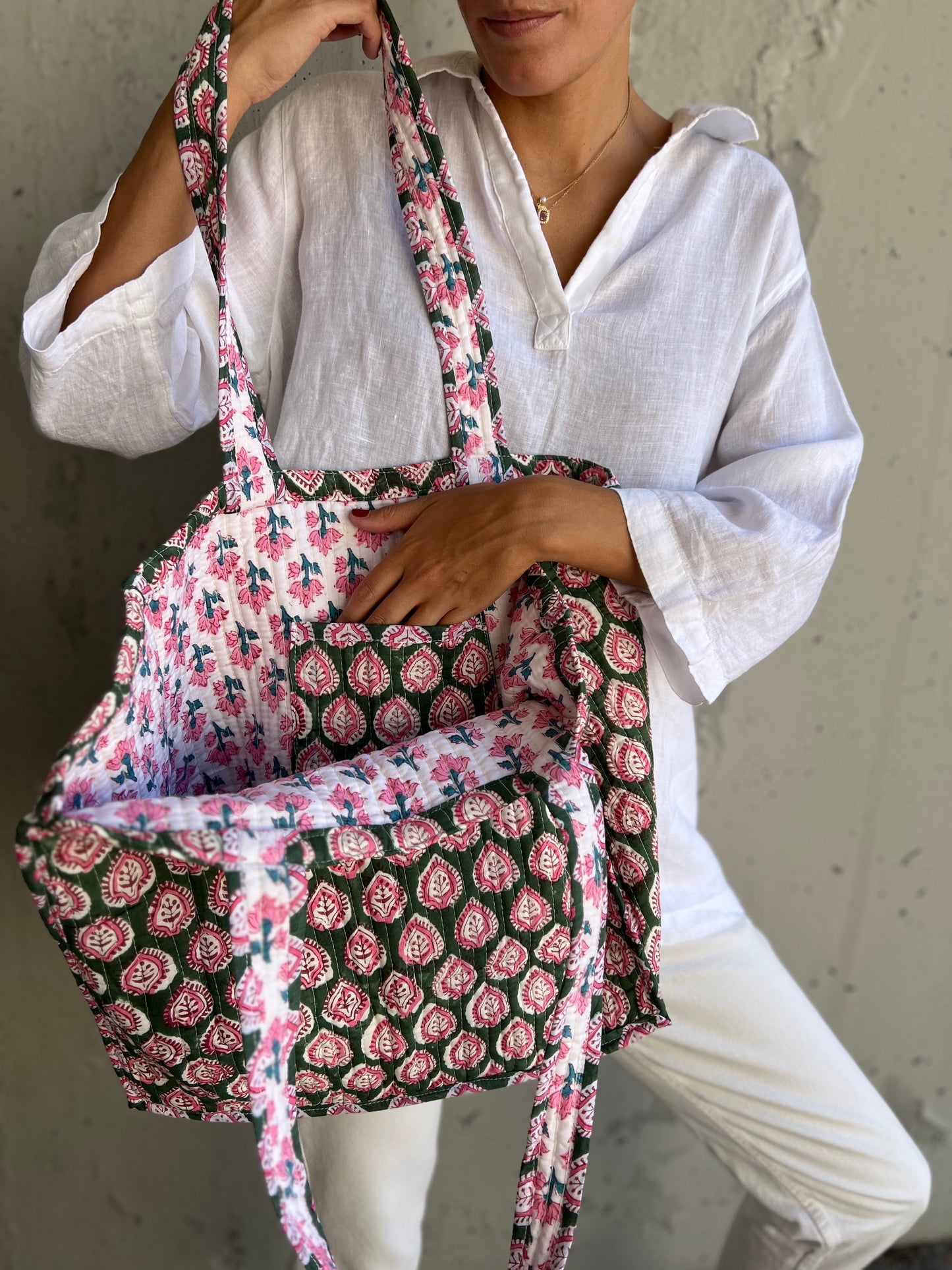 PREVENTA(1 FEB) - BOLSO BLOCK PRINT FLORAL