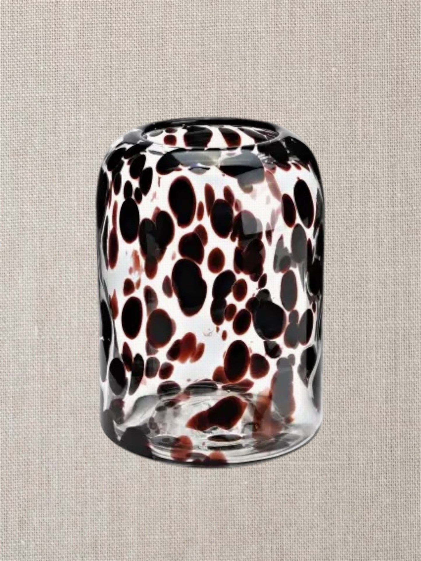 JARRON CRISTAL ACABADO LUNARES MARRÓN