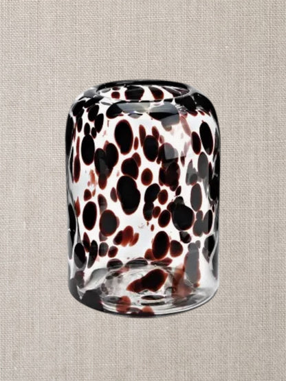 JARRON CRISTAL ACABADO LUNARES MARRÓN