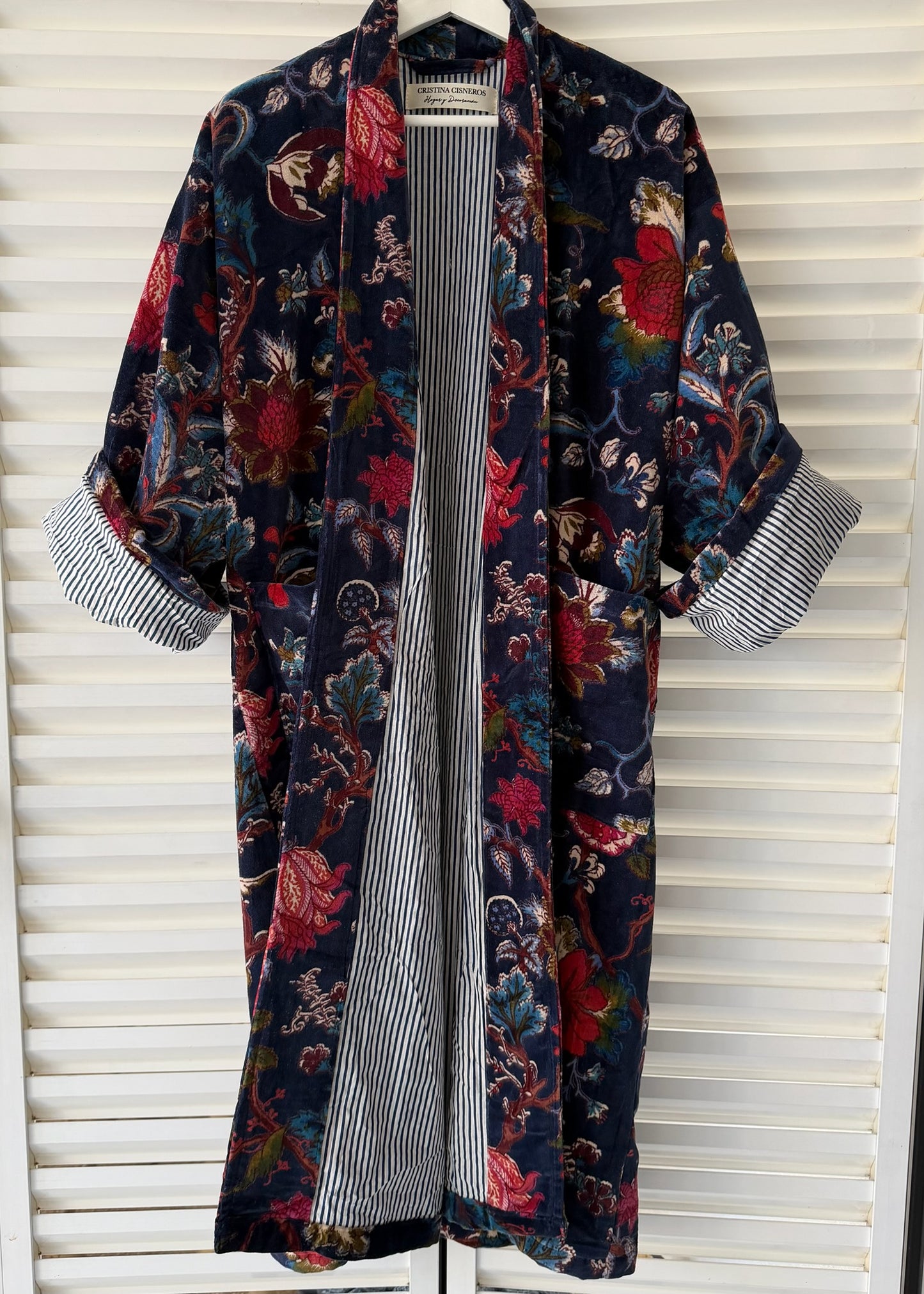 KIMONO EN TERCIOPELO AZUL