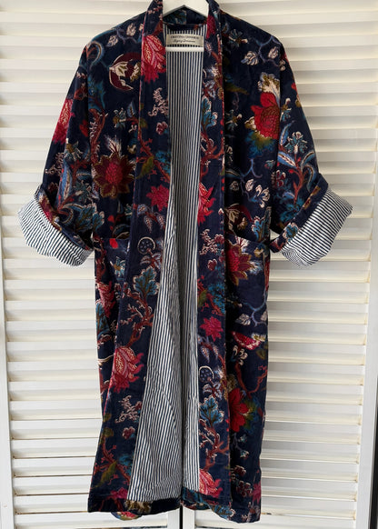 KIMONO EN TERCIOPELO AZUL