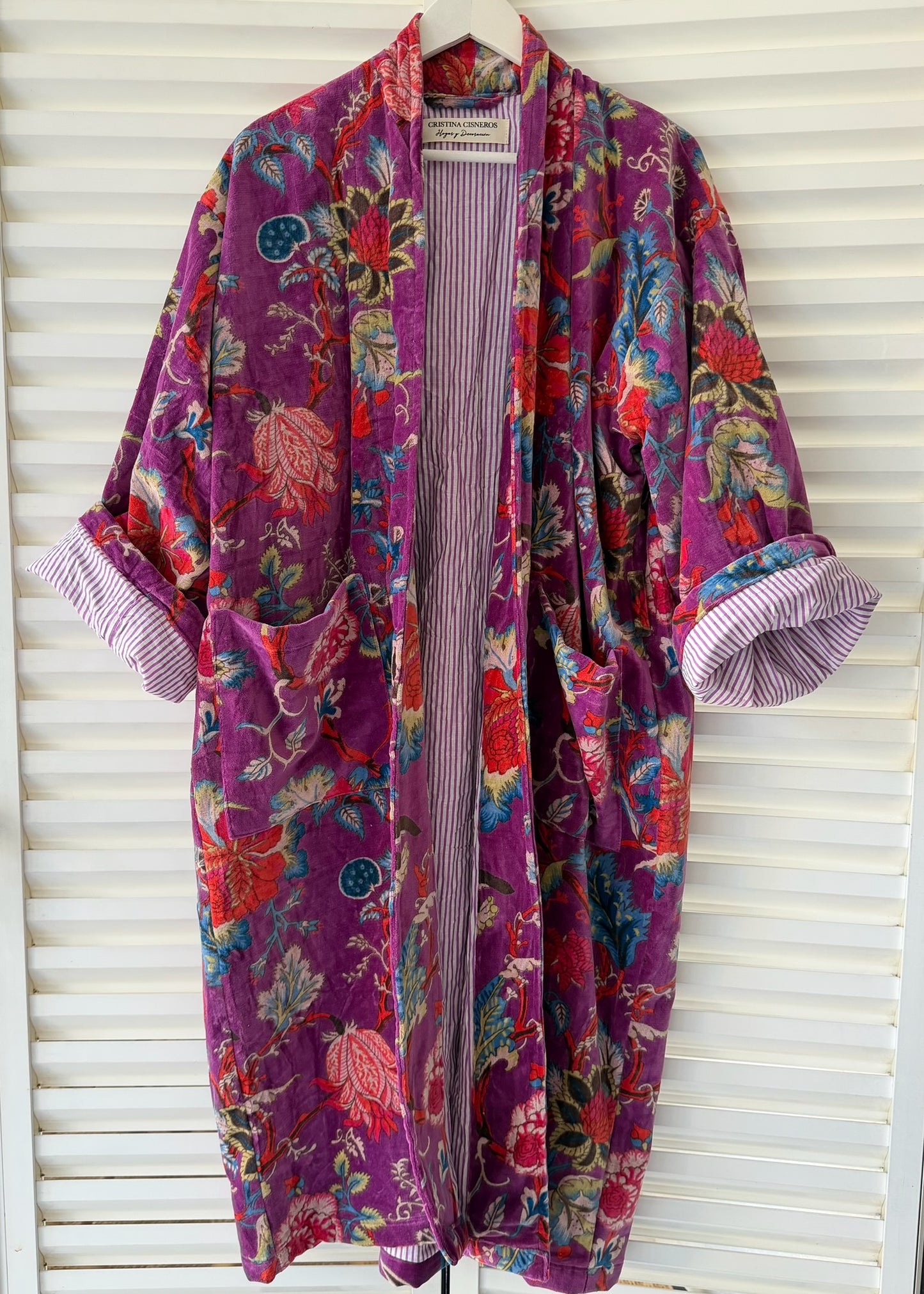 KIMONO EN TERCIOPELO MALVA