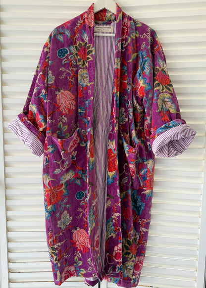 KIMONO EN TERCIOPELO MALVA