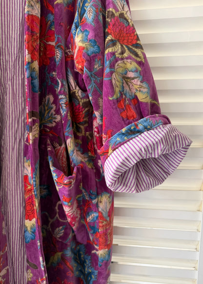 KIMONO EN TERCIOPELO MALVA