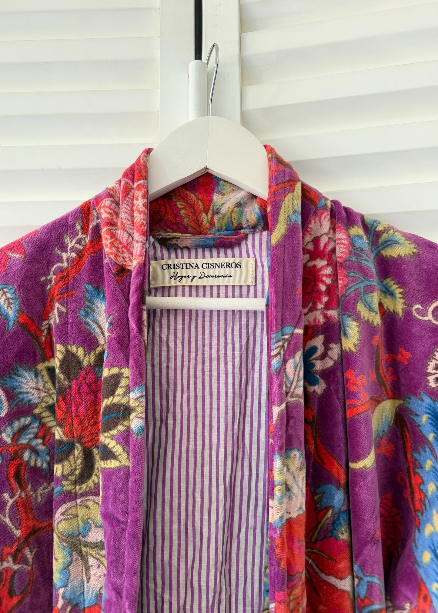 KIMONO EN TERCIOPELO MALVA