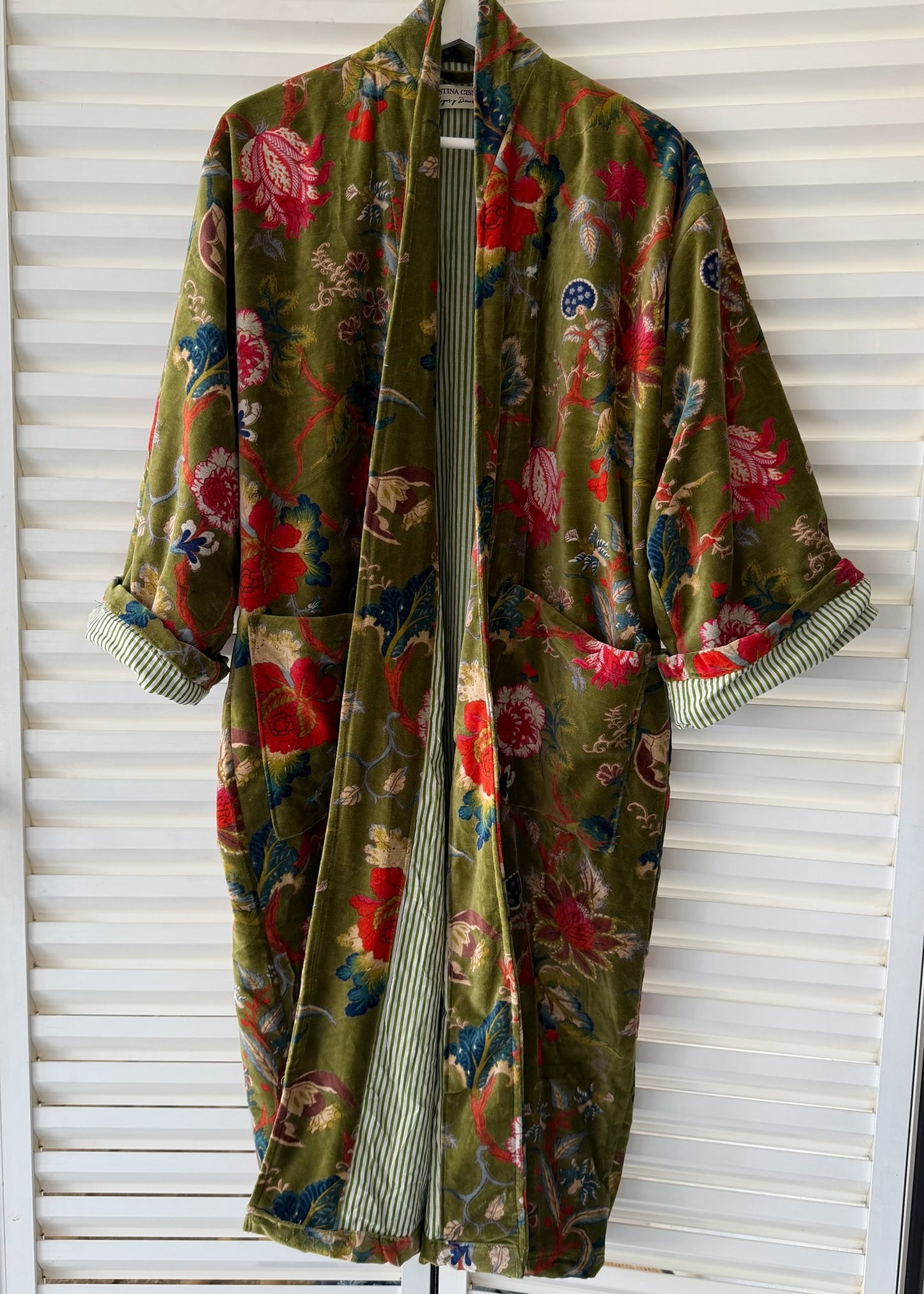KIMONO EN TERCIOPELO VERDE