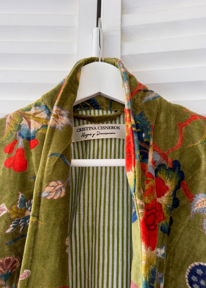 KIMONO EN TERCIOPELO VERDE
