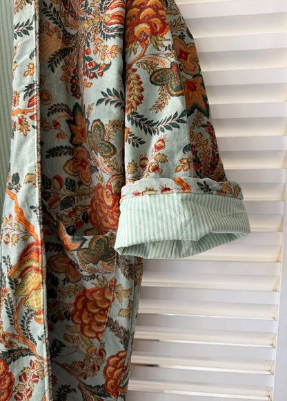 KIMONO EN TERCIOPELO TURQUESA