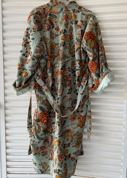 KIMONO EN TERCIOPELO TURQUESA