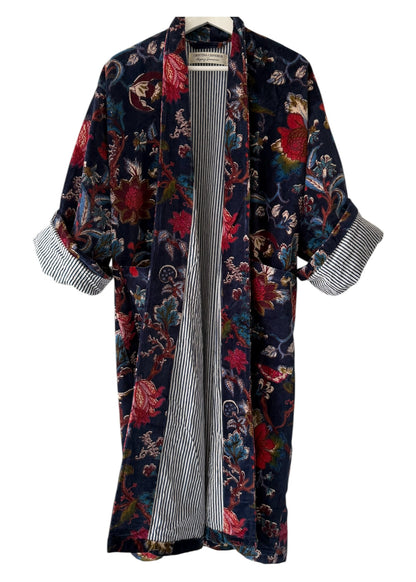 KIMONO EN TERCIOPELO AZUL