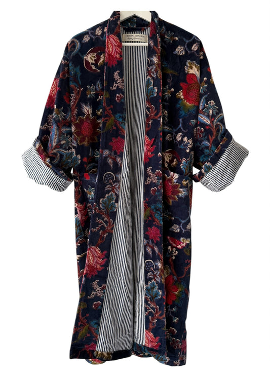 KIMONO EN TERCIOPELO AZUL