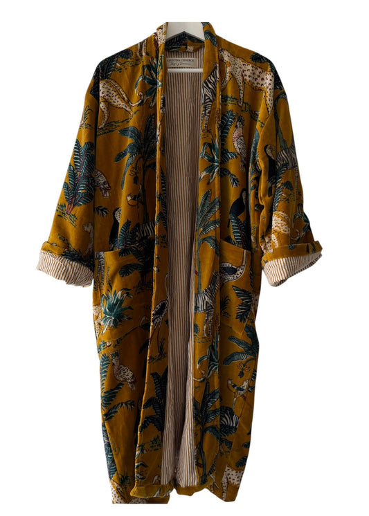 KIMONO EN TERCIOPELO OCRE