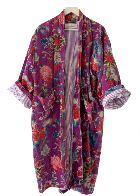 KIMONO EN TERCIOPELO MALVA