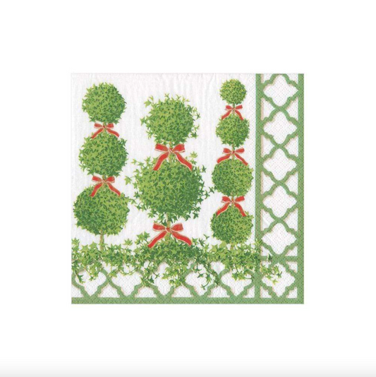 SERVILLETAS DE PAPEL DE CÓCTEL CON MACETA VERDE – PACK DE 20