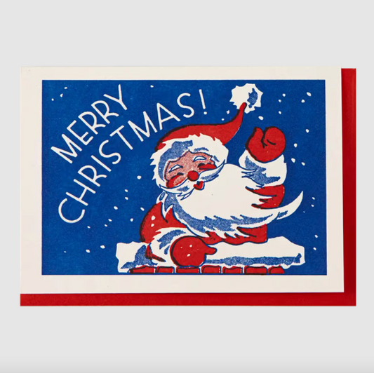 TARJETA DE FELICITACIÓN DE NAVIDAD CON PAPÁ NOEL