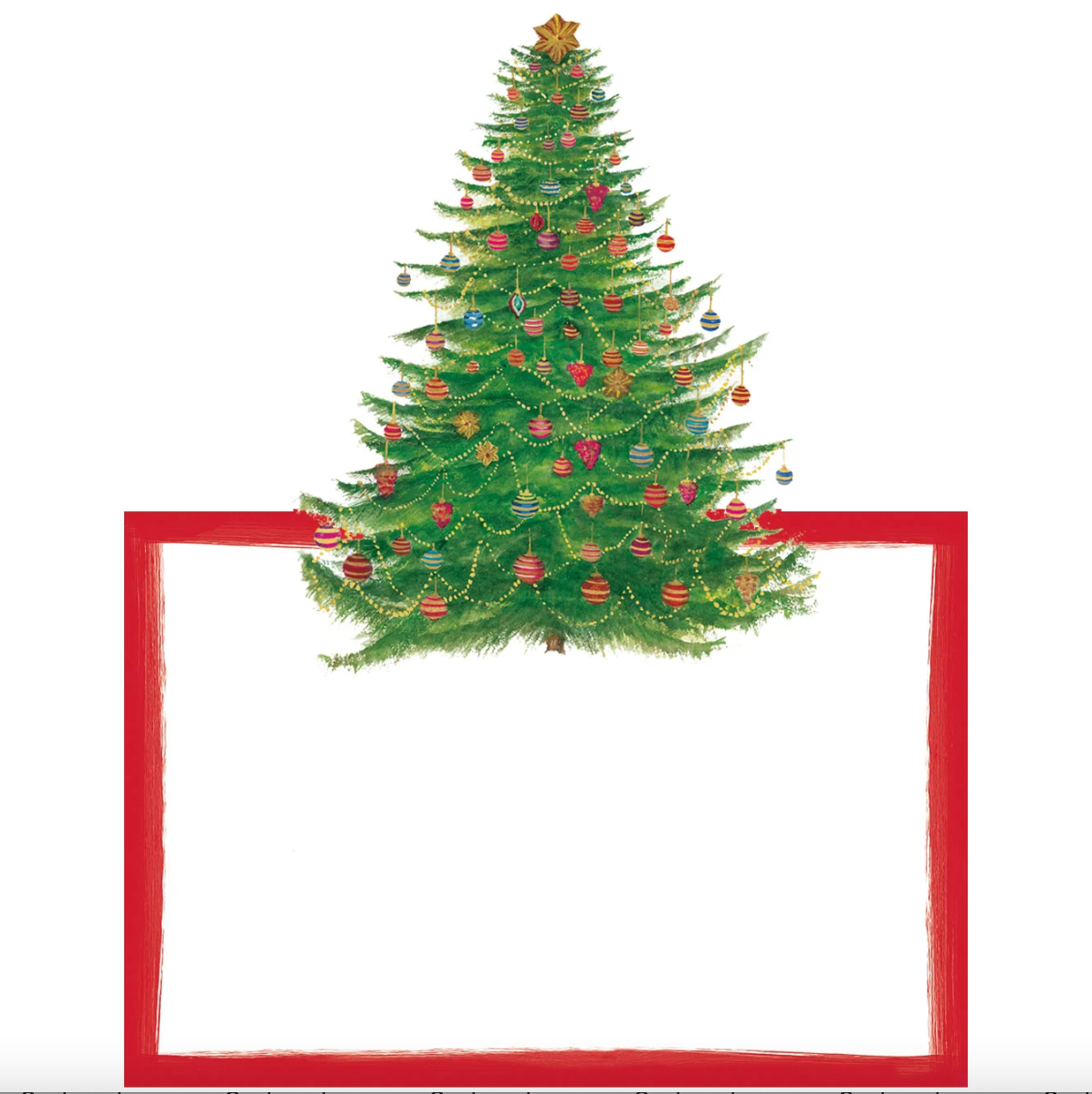 TARJETAS MARCA SITIO NAVIDEÑAS CON FORMA DE ÁRBOL BRILLANTE – PACK DE 8