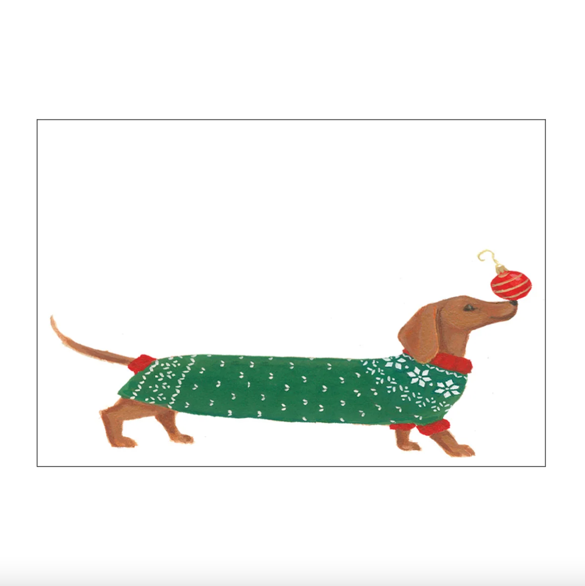 TARJETAS MARCA SITIO NAVIDEÑAS CON PERROS SALCHICHA – PACK DE 8