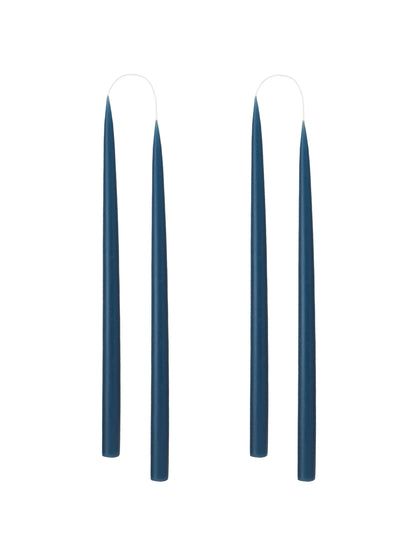SET OF 2 TALL CONICAL DARK BLUE CANDLES
