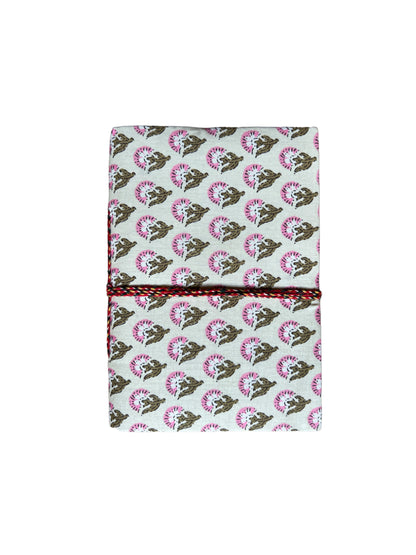 LINED NOTEBOOK IN WHITE PINK GREEN