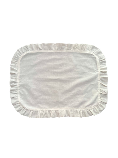 WHITE Ruffled Individual Tablecloth