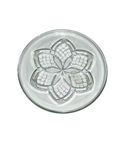 RUSTIC CARVED GLASS BREAD PLATE