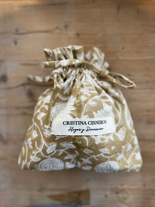 SMALL BLOCK PRINT FLORAL SACK