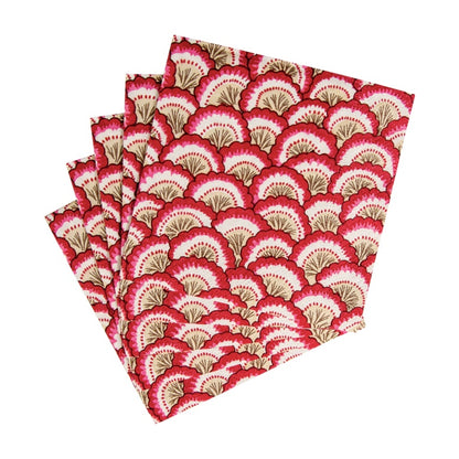 20 SERVILLETAS DE PAPEL DE COCKTAIL PONTCHARTRAIN SCALLOP RED